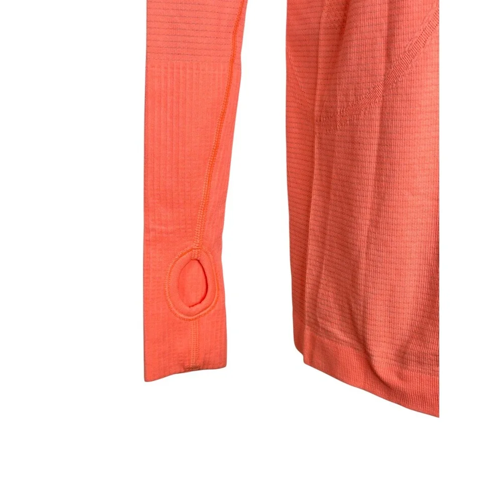 lululemon Swiftly Tech Long Sleeve 2.0 SZ 8 Coral Peach Athletic Running Shirt - Picture 5 of 7